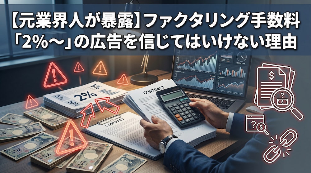 【元業界人が暴露】ファクタリング手数料「2%〜」の広告を信じてはいけない理由